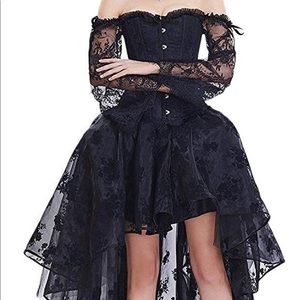Sexy Lace up Gothic Corset Bustier and Prom Skirt